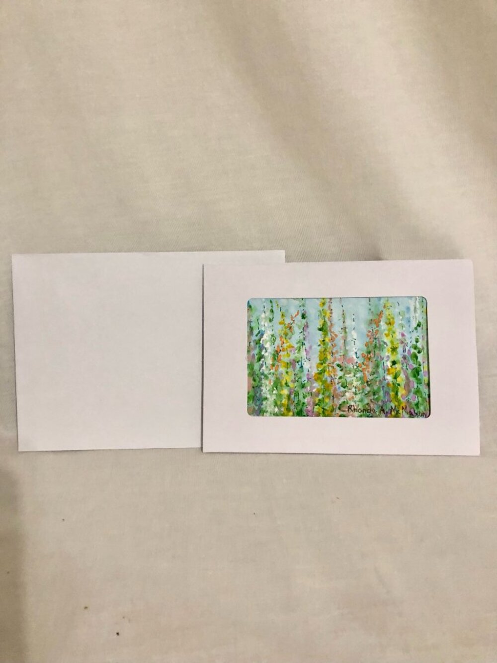 Watercolor Floral Card and Envelope - Picture 3 of 5